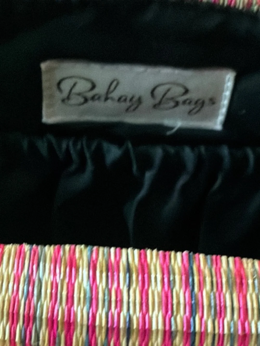 Bahay Bags Ombre Pink and Black Woven Satchel Handbag